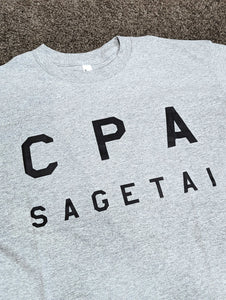 「CPA SAGETAI」 USコットンTシャツ【ヘザーグレー地・ブラックプリント】