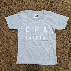 「CPA SAGETAI」 子ども用Tシャツ【グレー地／ベビーピンク】