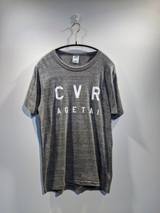 「CVR AGETAI」 トライブレンドTシャツ【グレー地・白プリント】